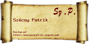 Szécsy Patrik névjegykártya